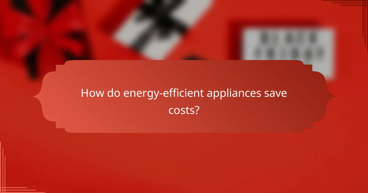 How do energy-efficient appliances save costs?