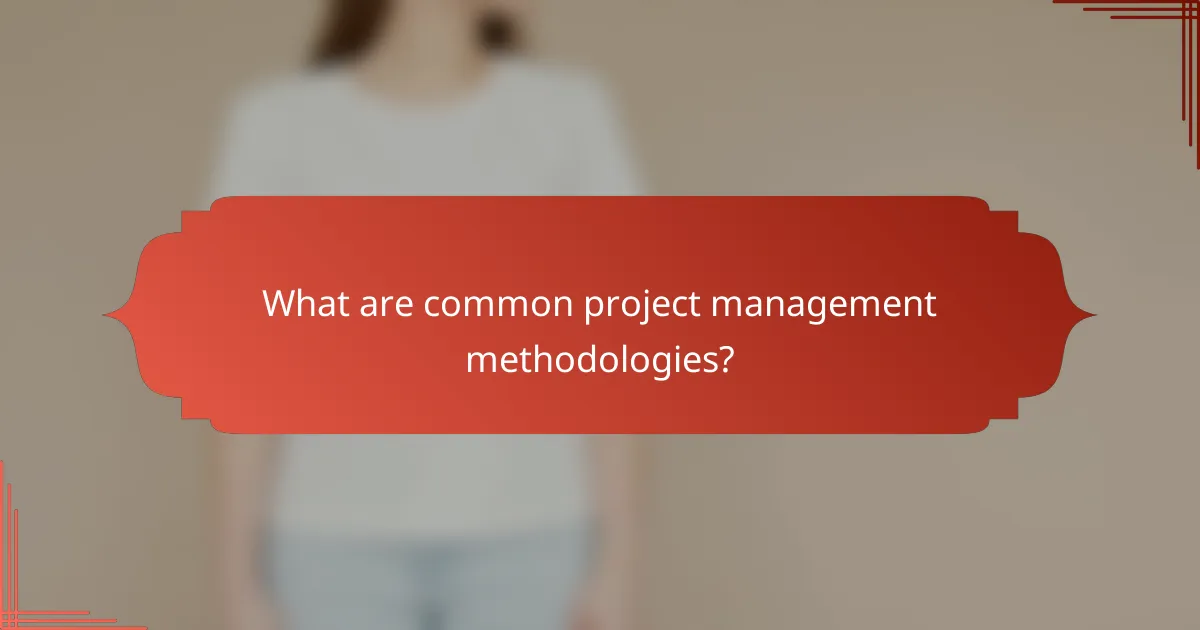What are common project management methodologies?