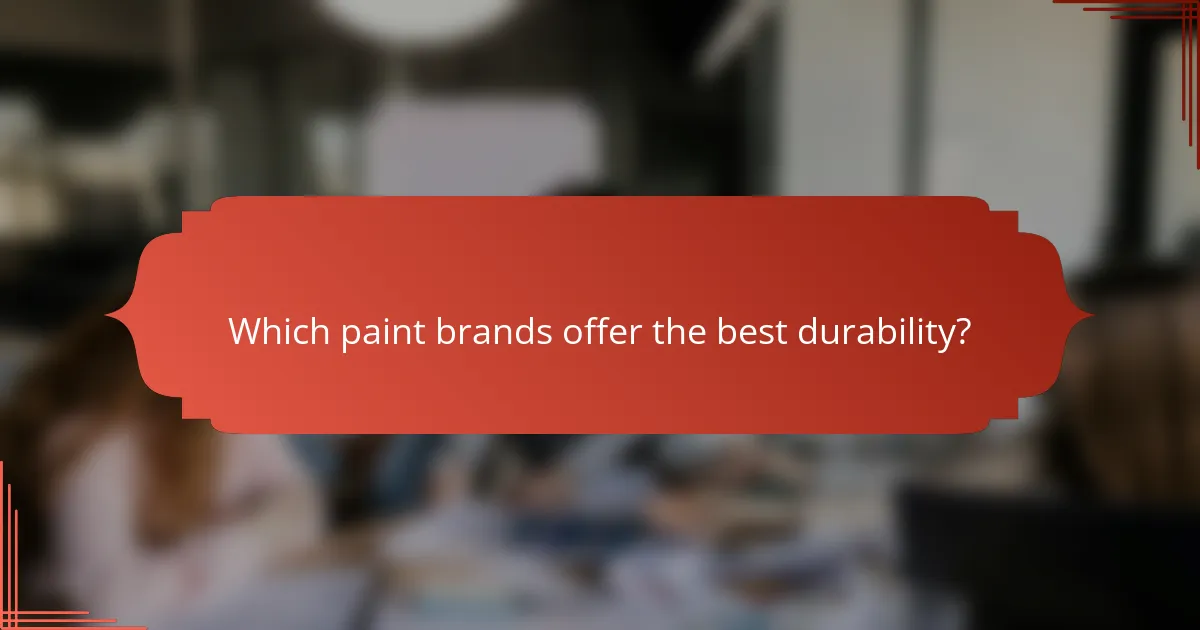 Which paint brands offer the best durability?
